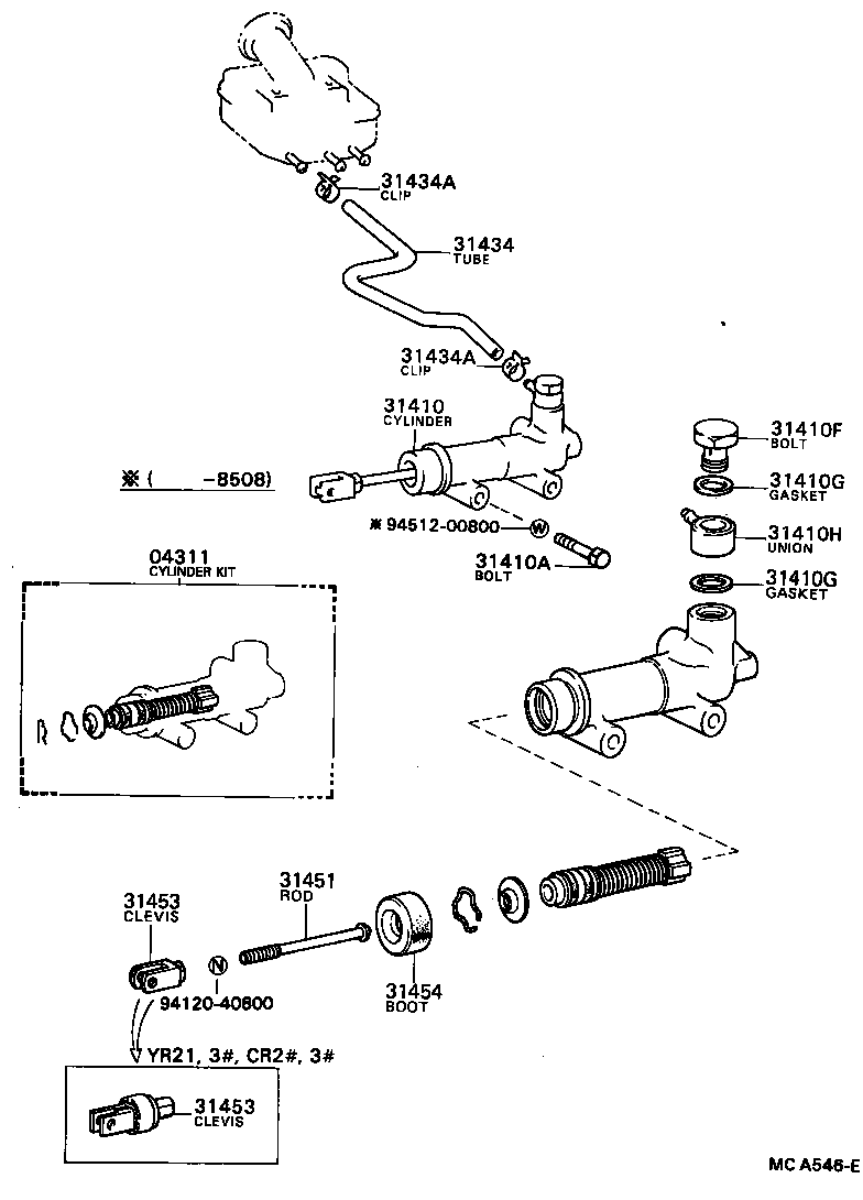 Exploded illustration MCA546E