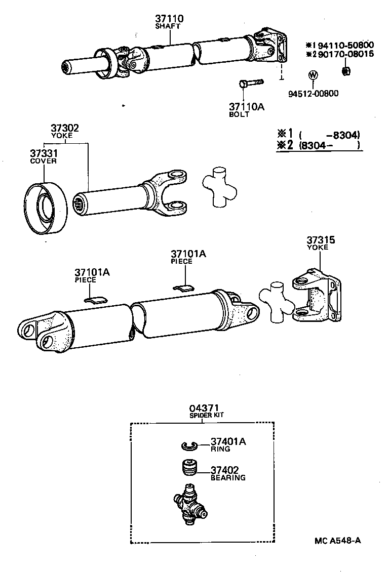 Exploded illustration MCA548A