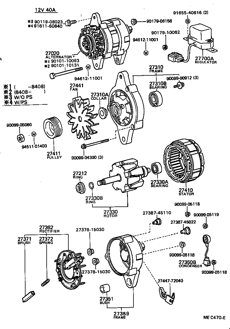Exploded illustration MEC470E