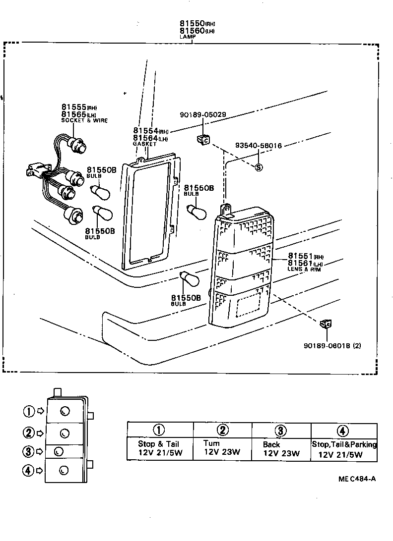 Exploded illustration MEC484A