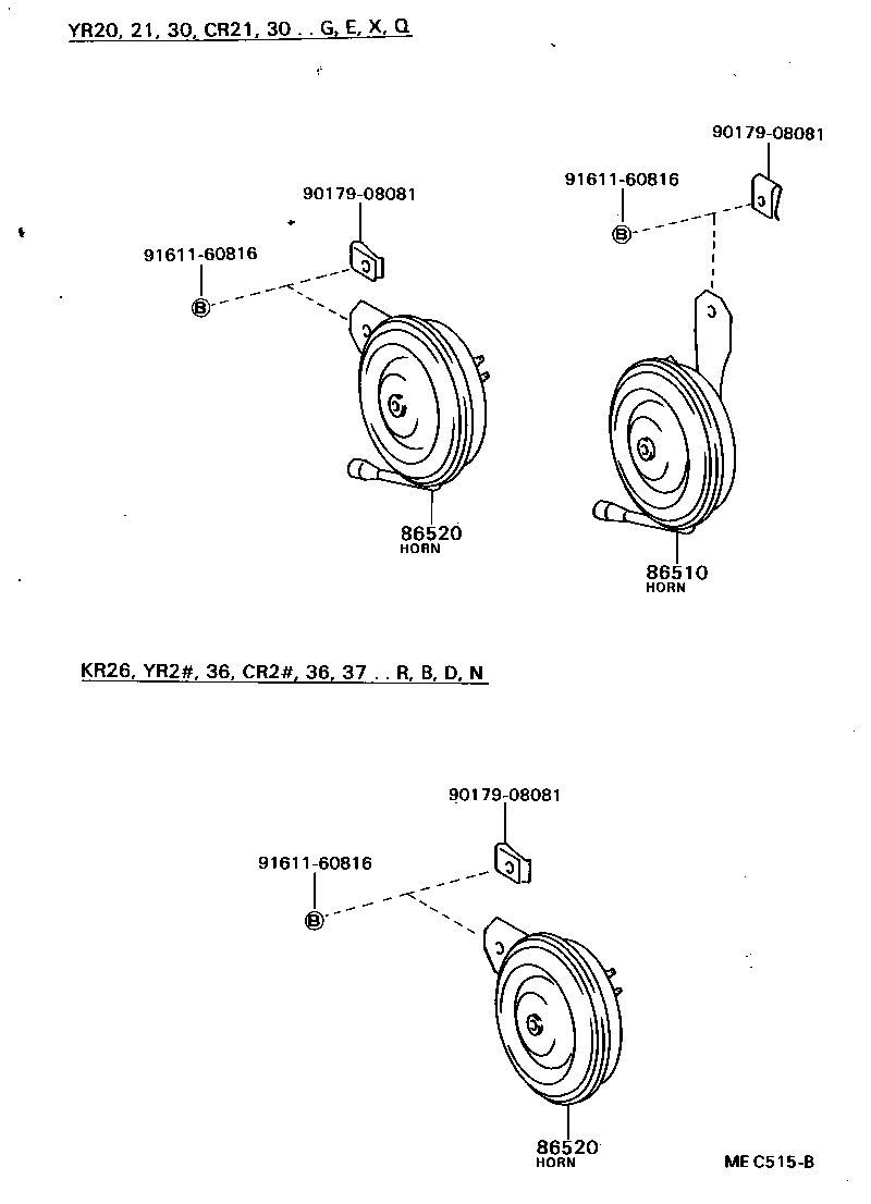Exploded illustration MEC515B