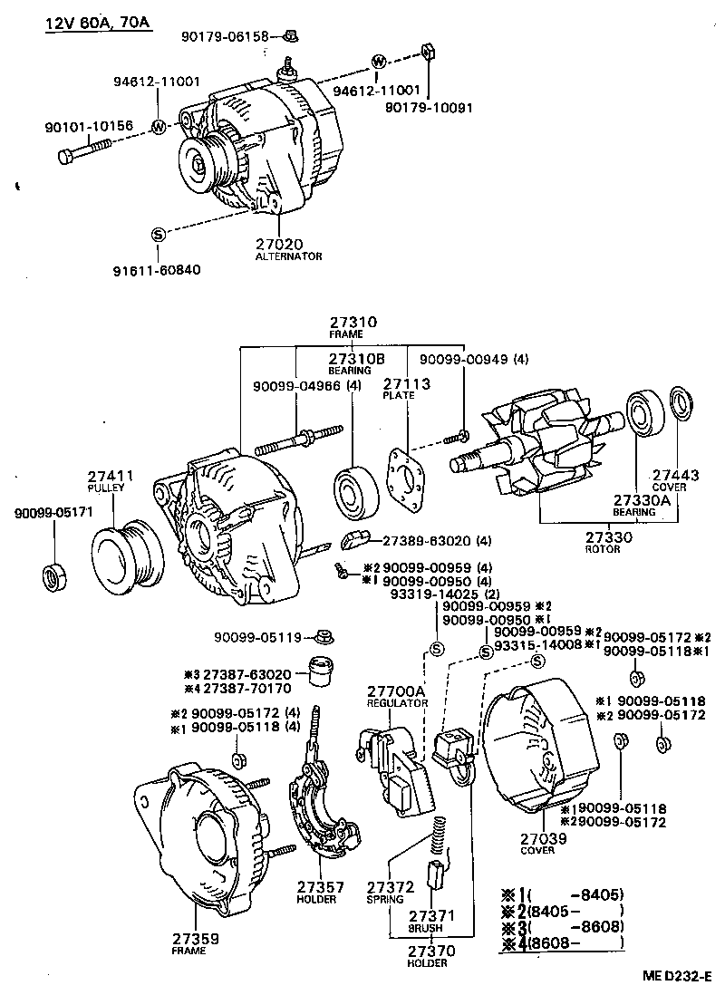 Exploded illustration MED232E