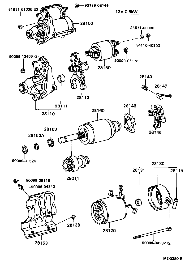 Exploded illustration MEG280B