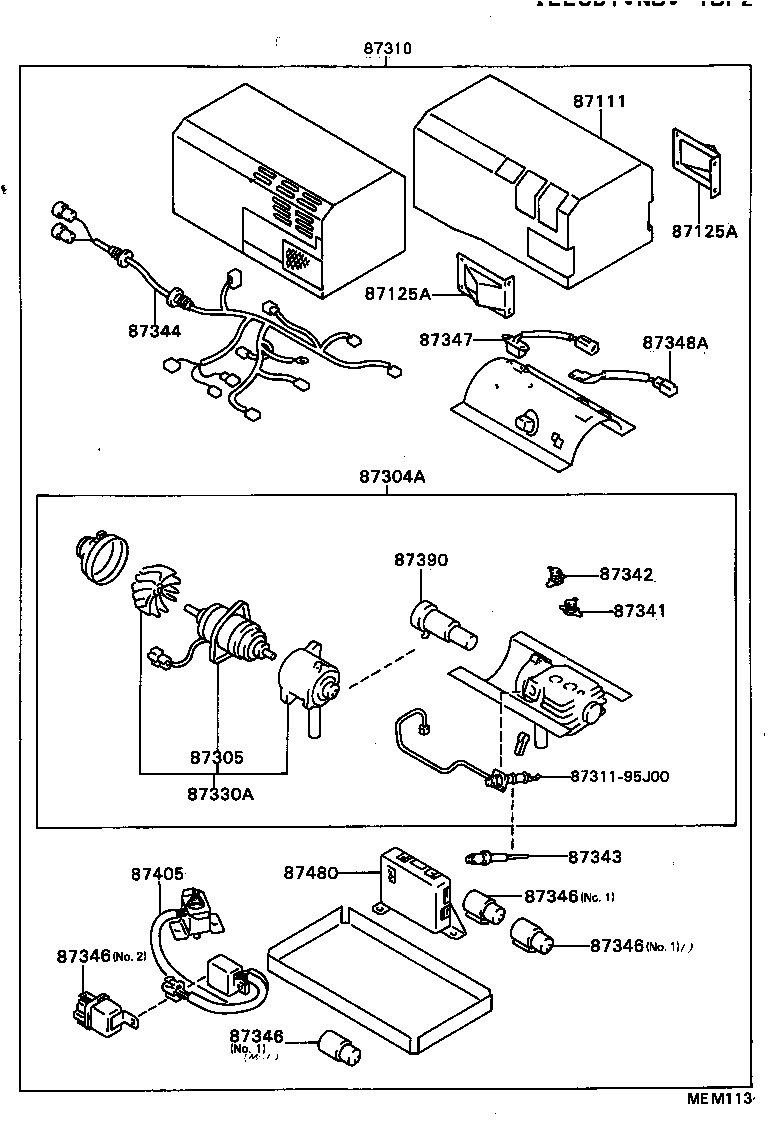 Exploded illustration MEM113