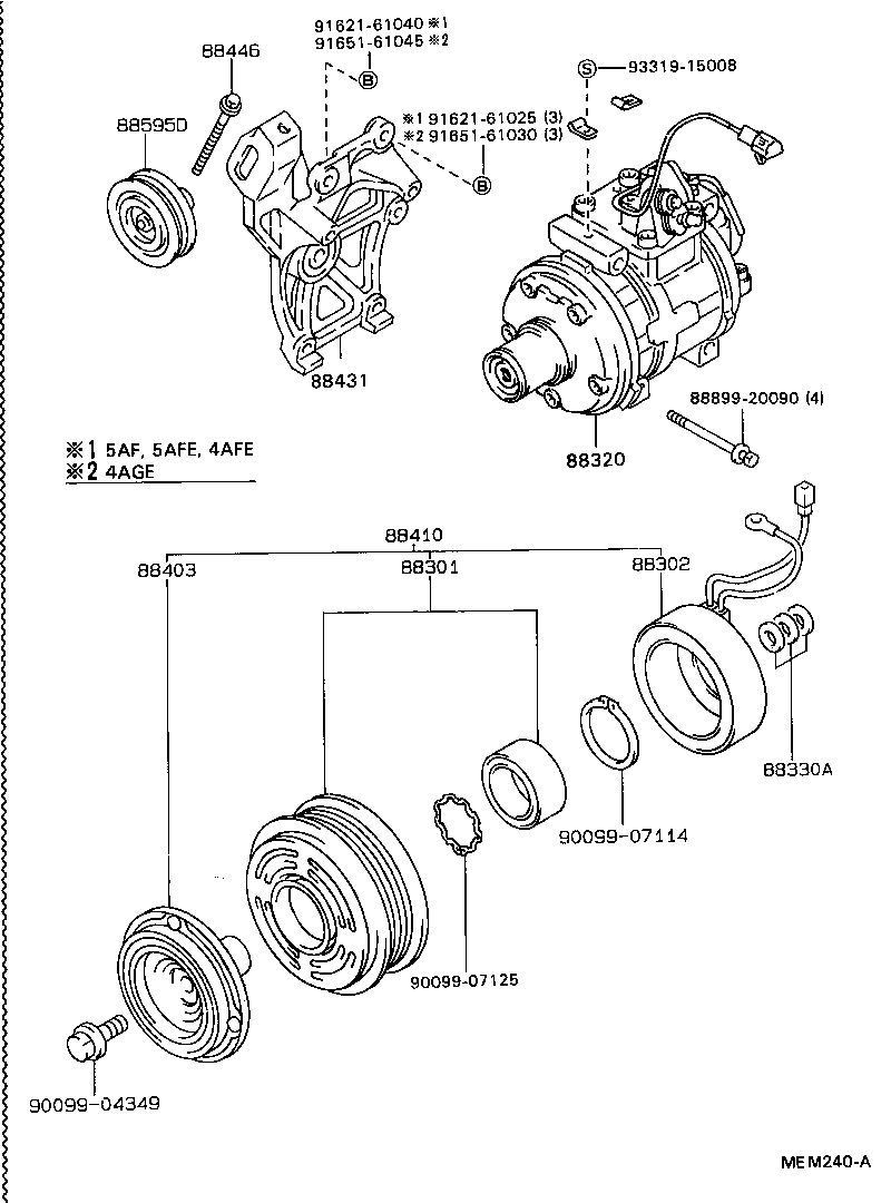 Exploded illustration MEM240A