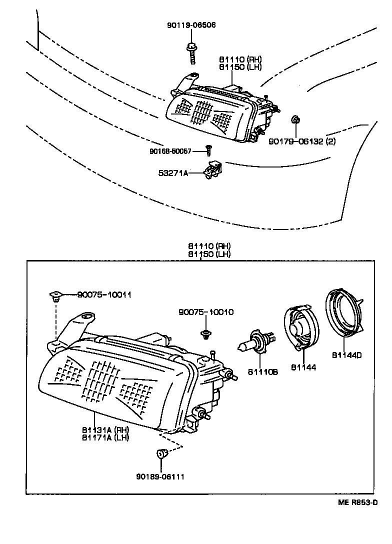 Exploded illustration MER853D