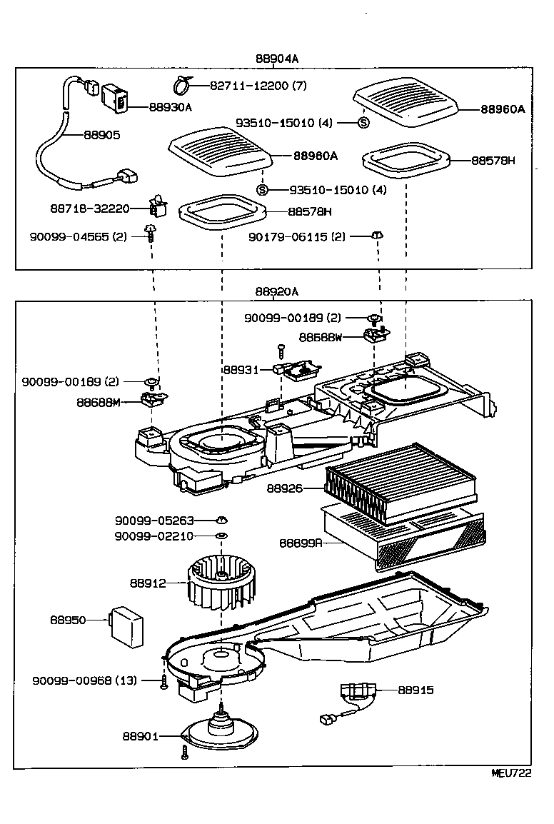 Exploded illustration MEU722