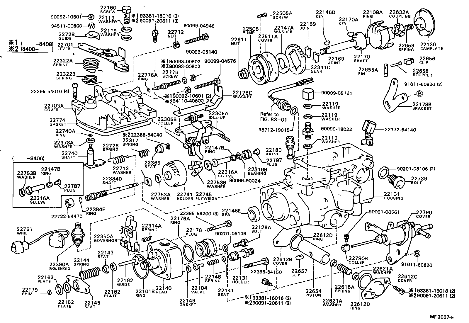 Exploded illustration MF3067E