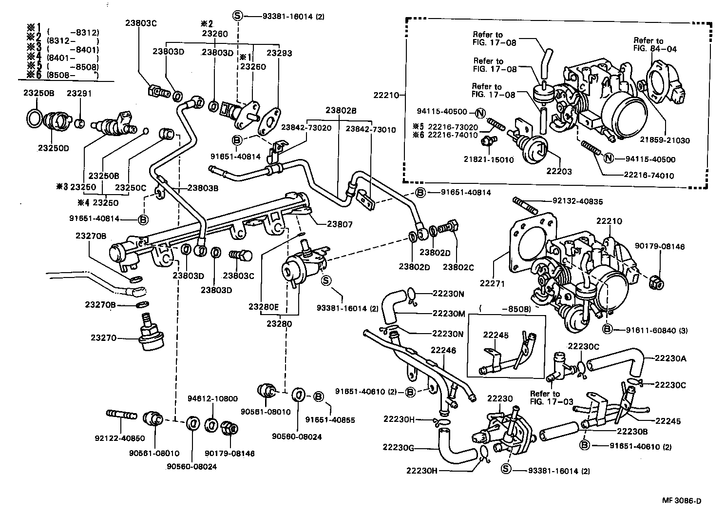 Exploded illustration MF3086D