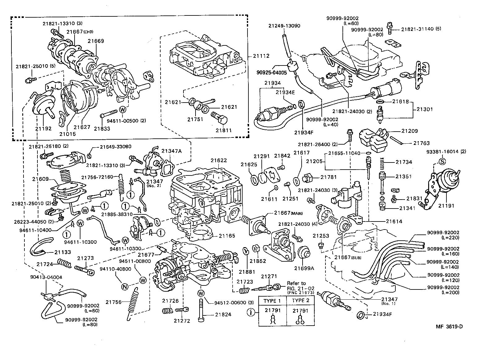 Exploded illustration MF3619D