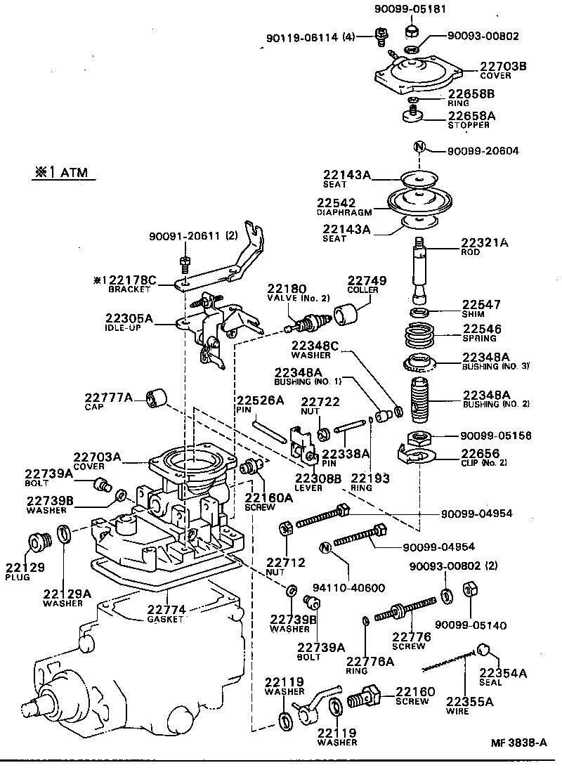 Exploded illustration MF3838A