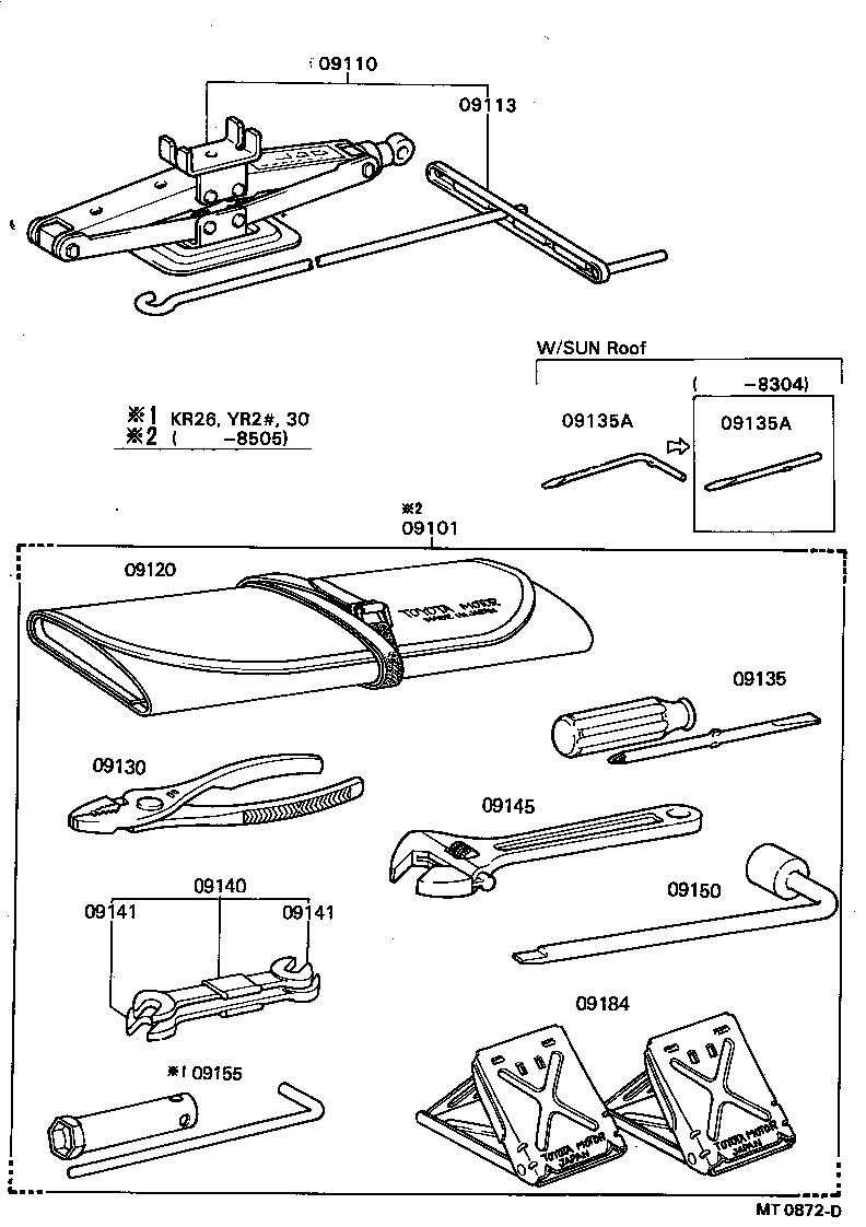 Exploded illustration MT0872D