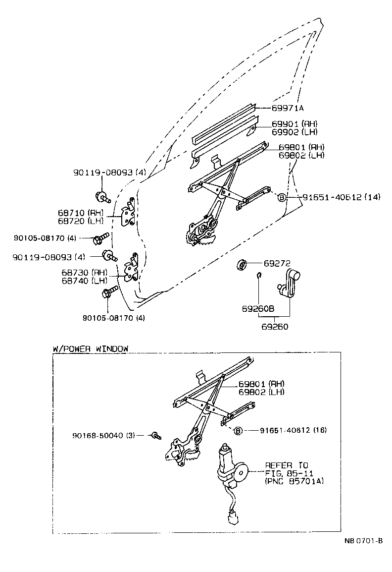 Exploded illustration NB0701B