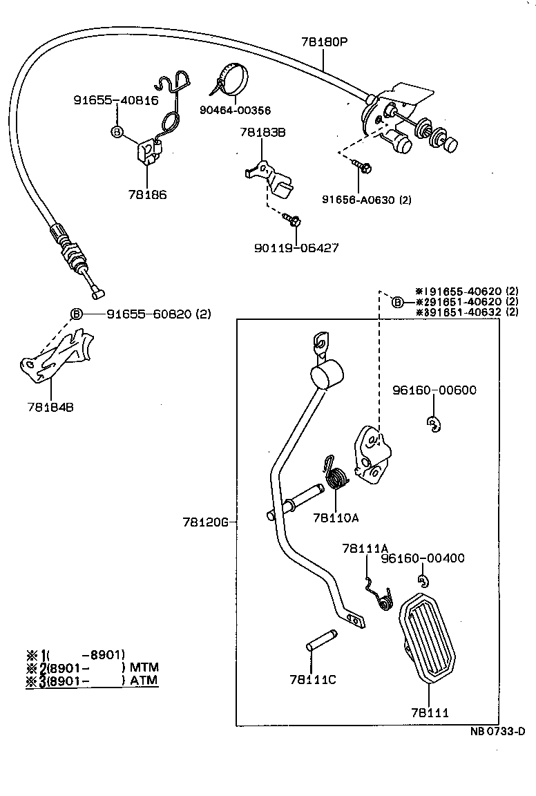 Exploded illustration NB0733D