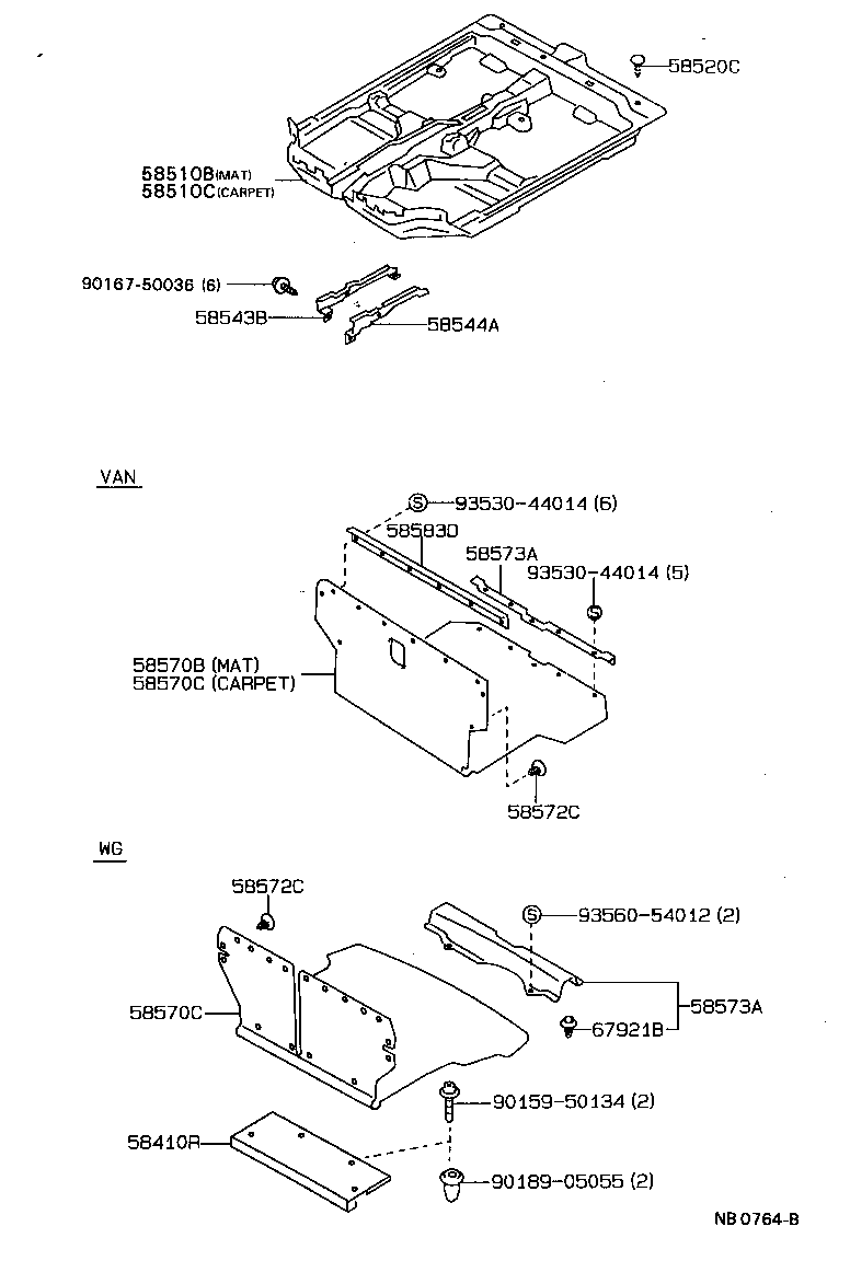 Exploded illustration NB0764B