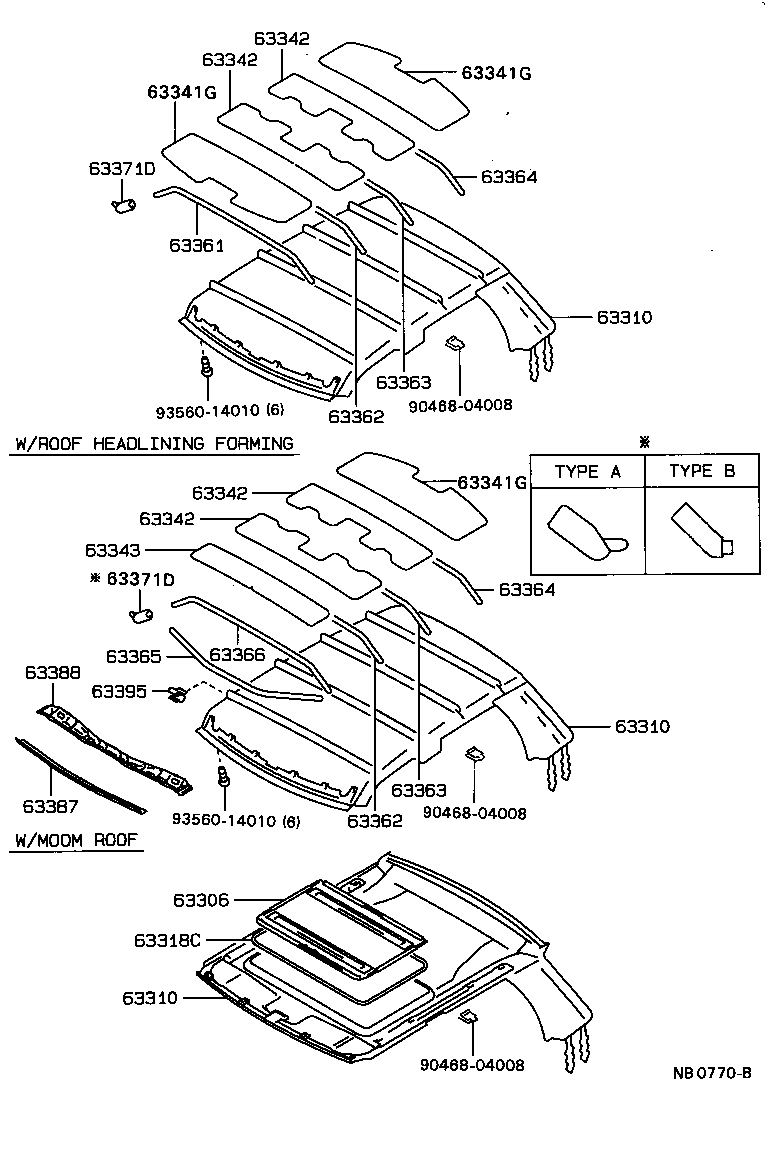 Exploded illustration NB0770B