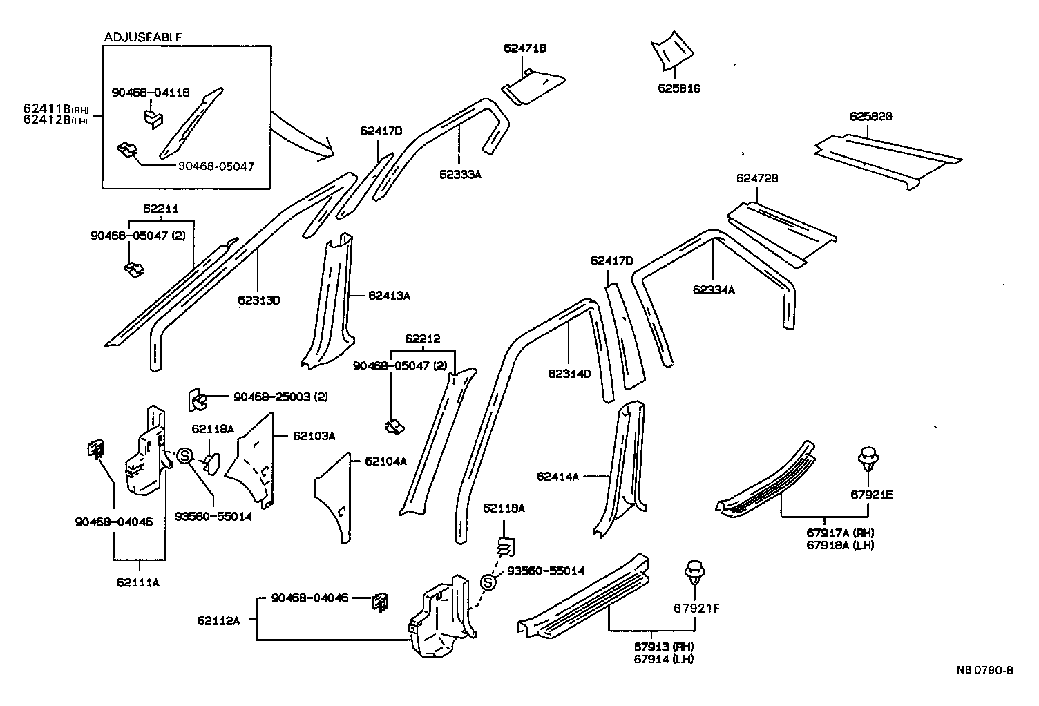 Exploded illustration NB0790B