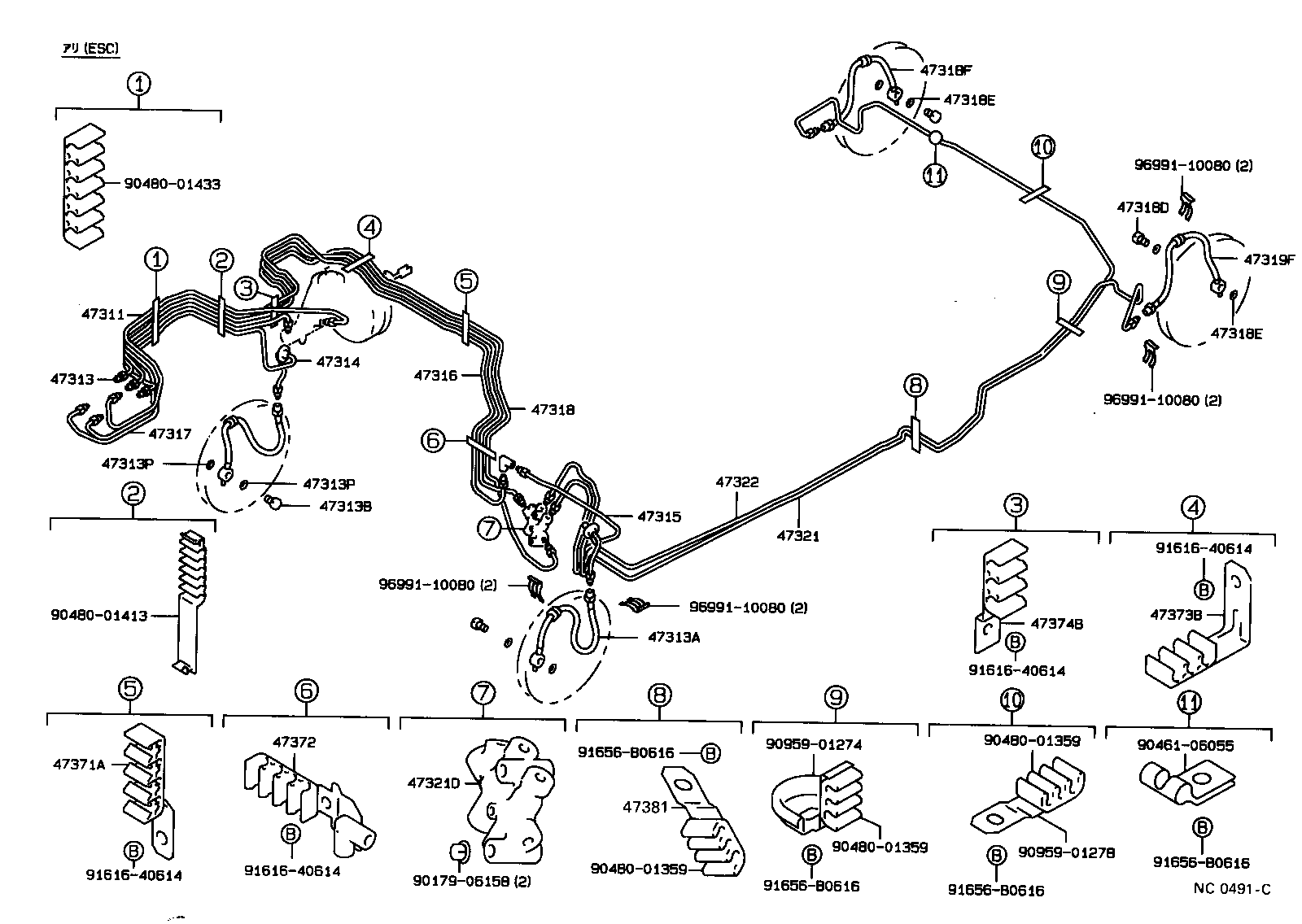 Exploded illustration NC0491C