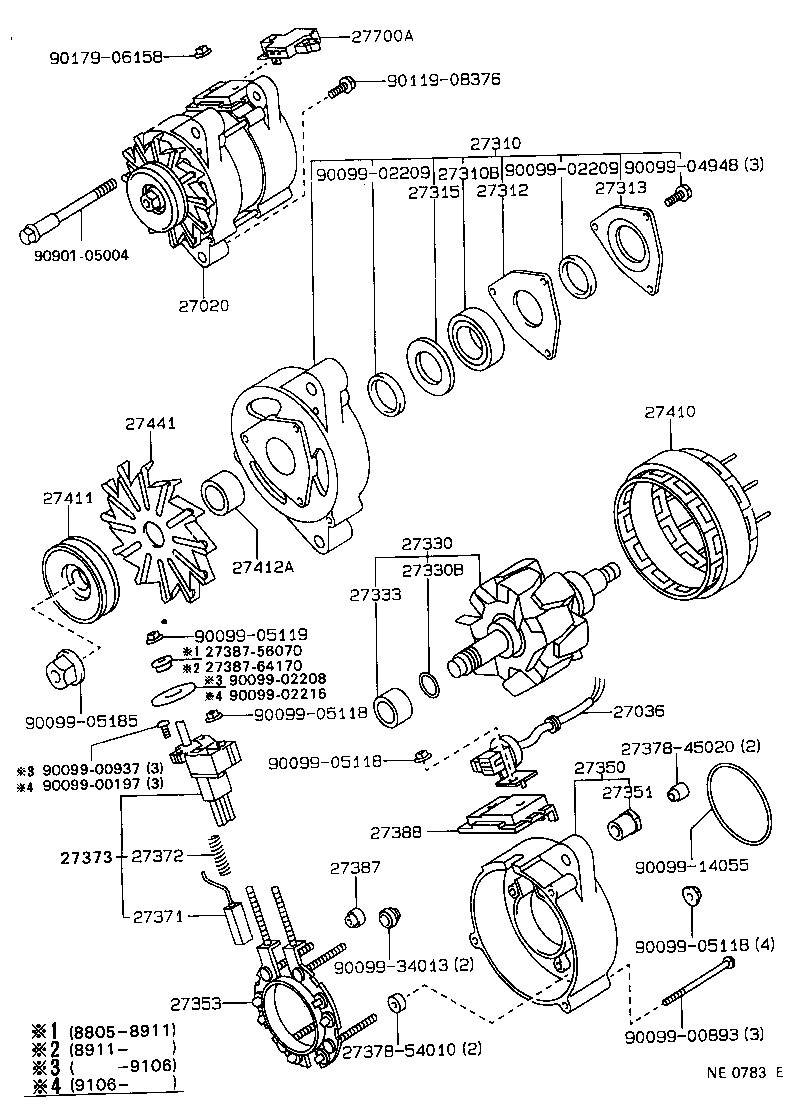 Exploded illustration NE0783E