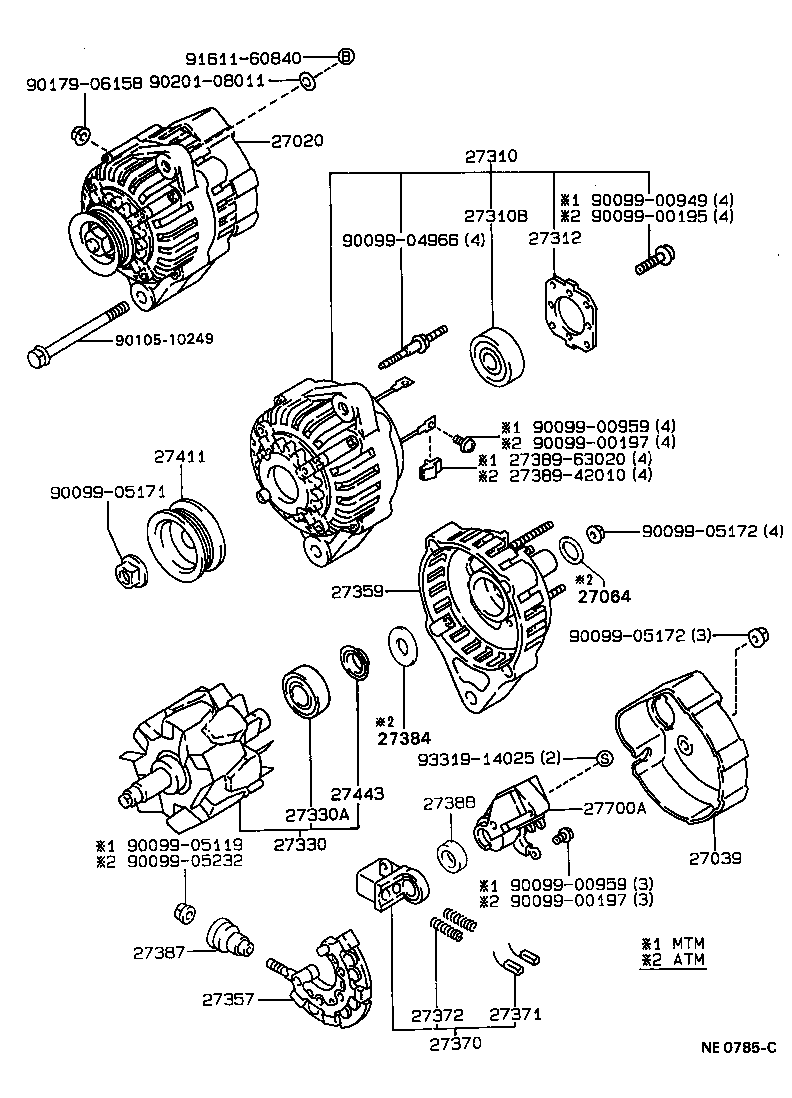 Exploded illustration NE0785C