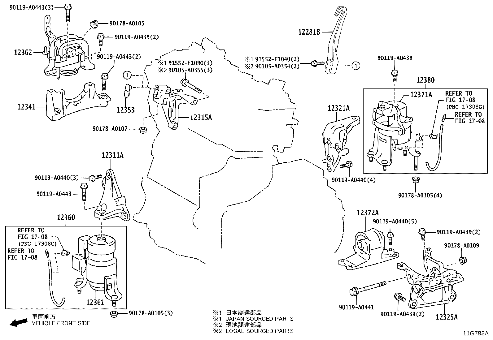 Exploded illustration 11G793A