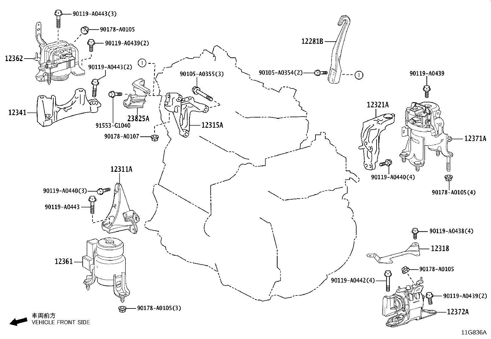 Exploded illustration 11G836A