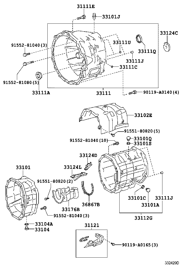 Exploded illustration 332429D