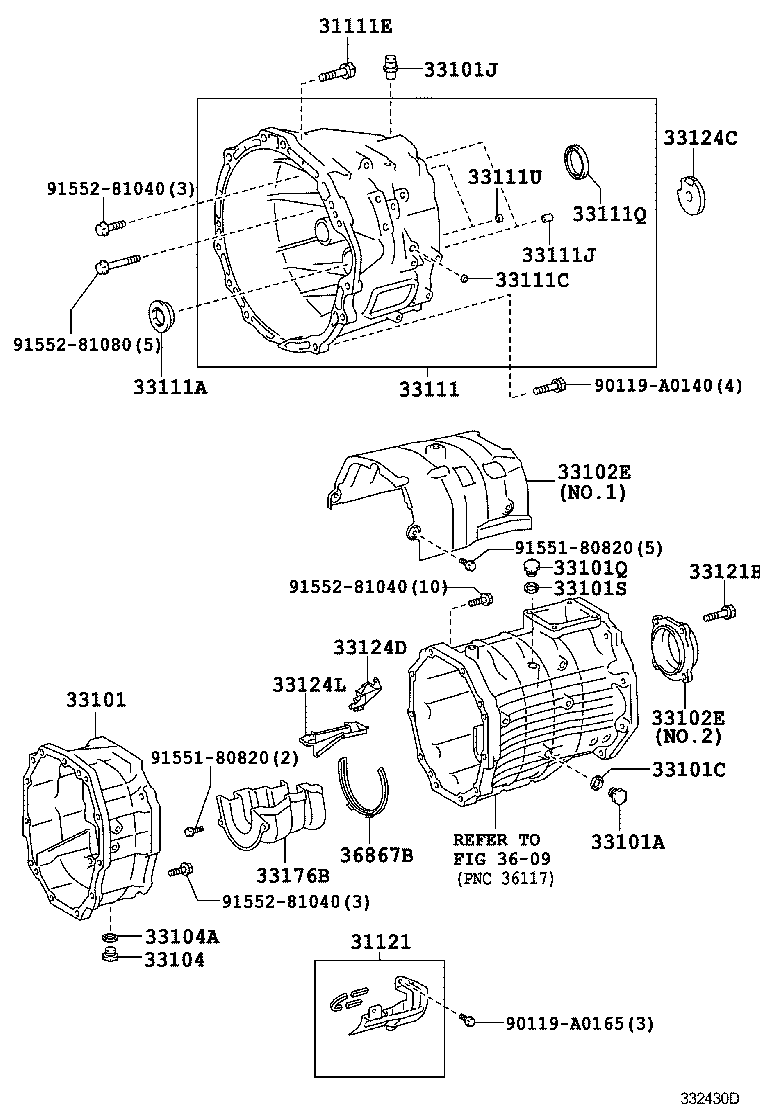 Exploded illustration 332430D
