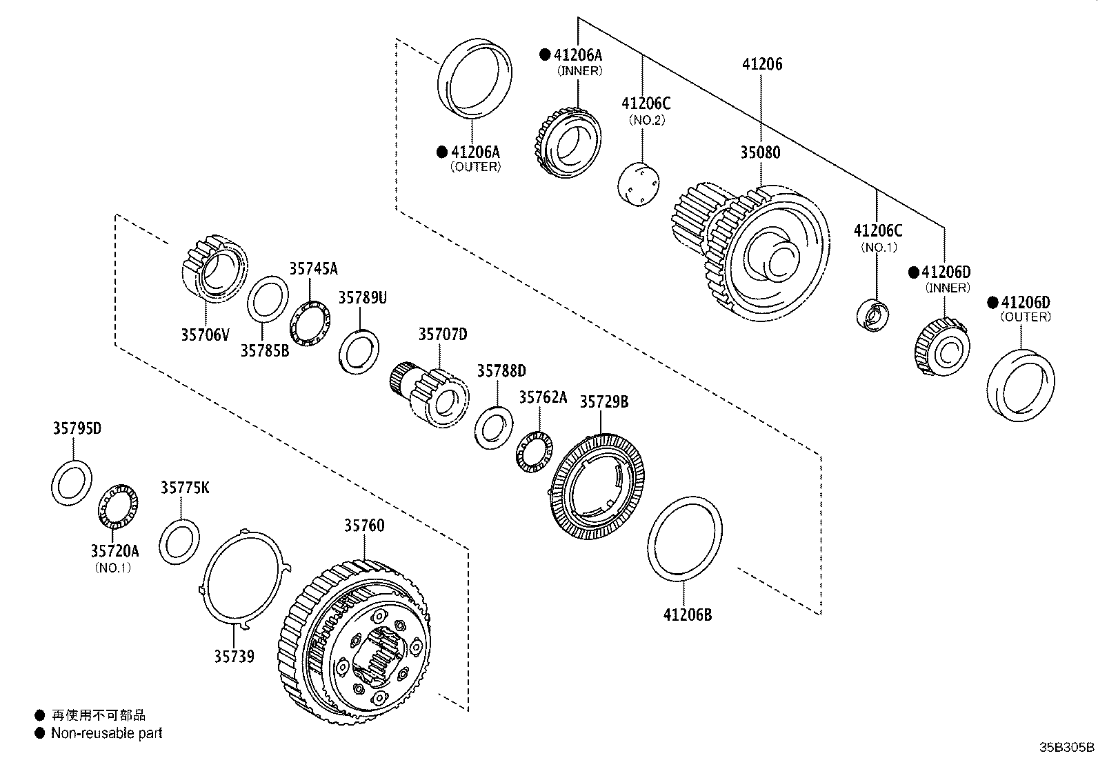 Exploded illustration 35B305B