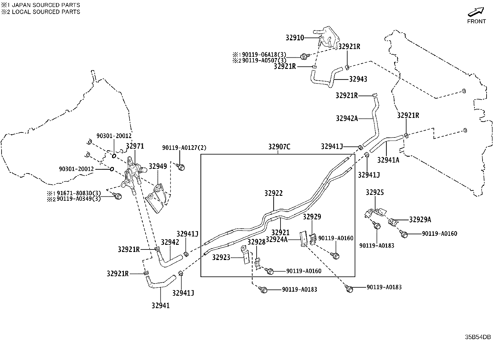 Exploded illustration 35B54DB