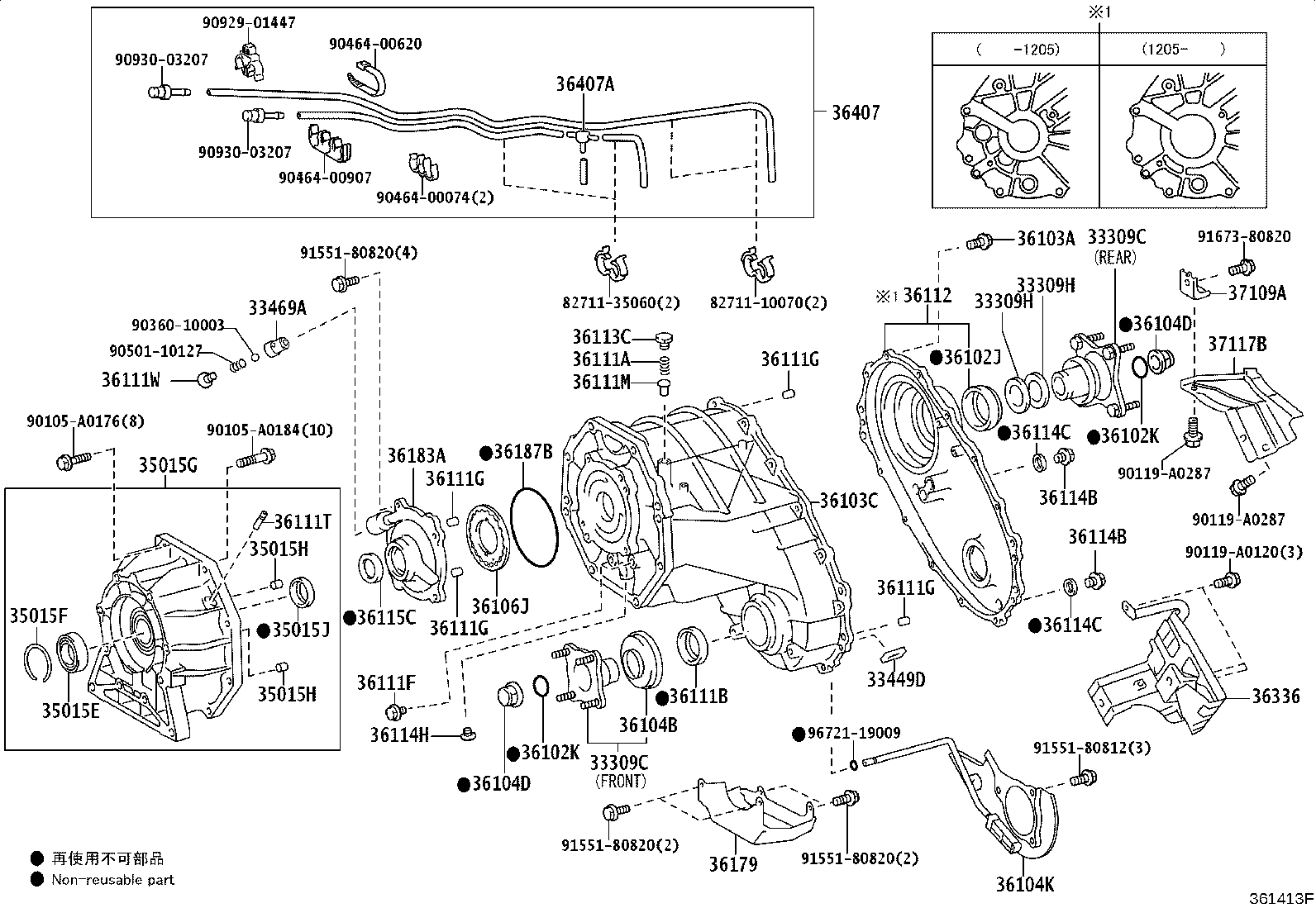 Exploded illustration 361413F