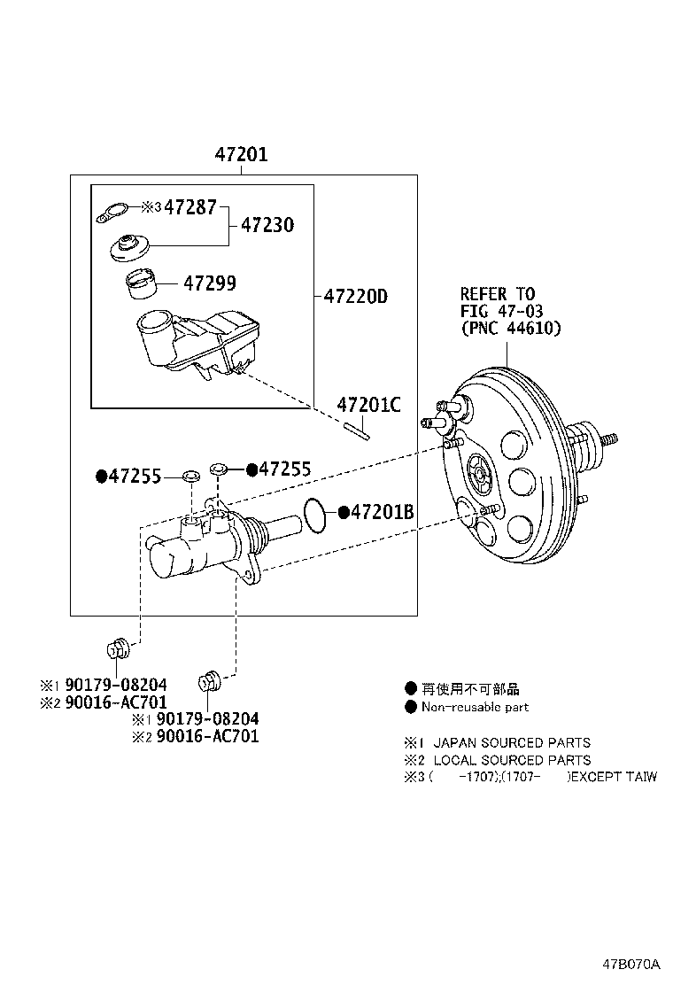 Exploded illustration 47B070A