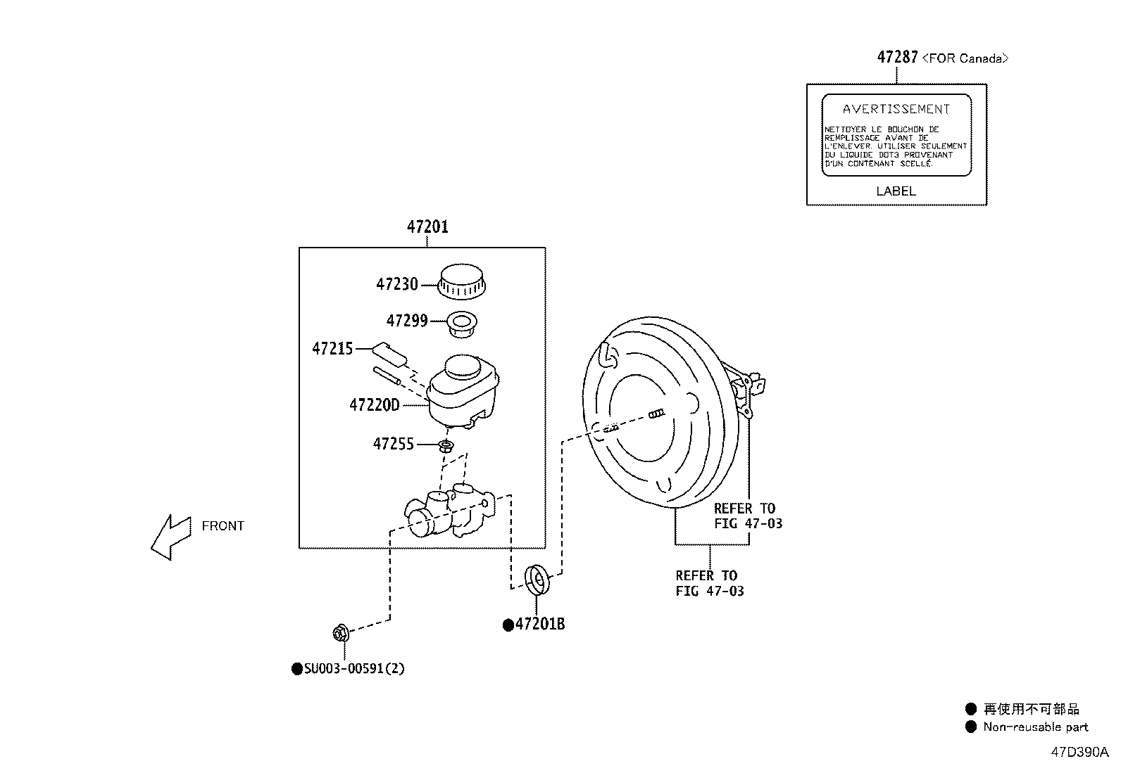 Exploded illustration 47D390A