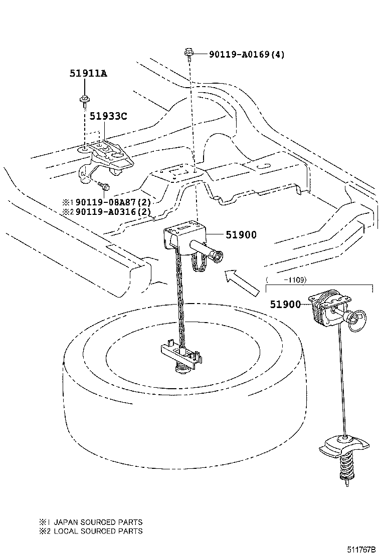 Exploded illustration 511767B