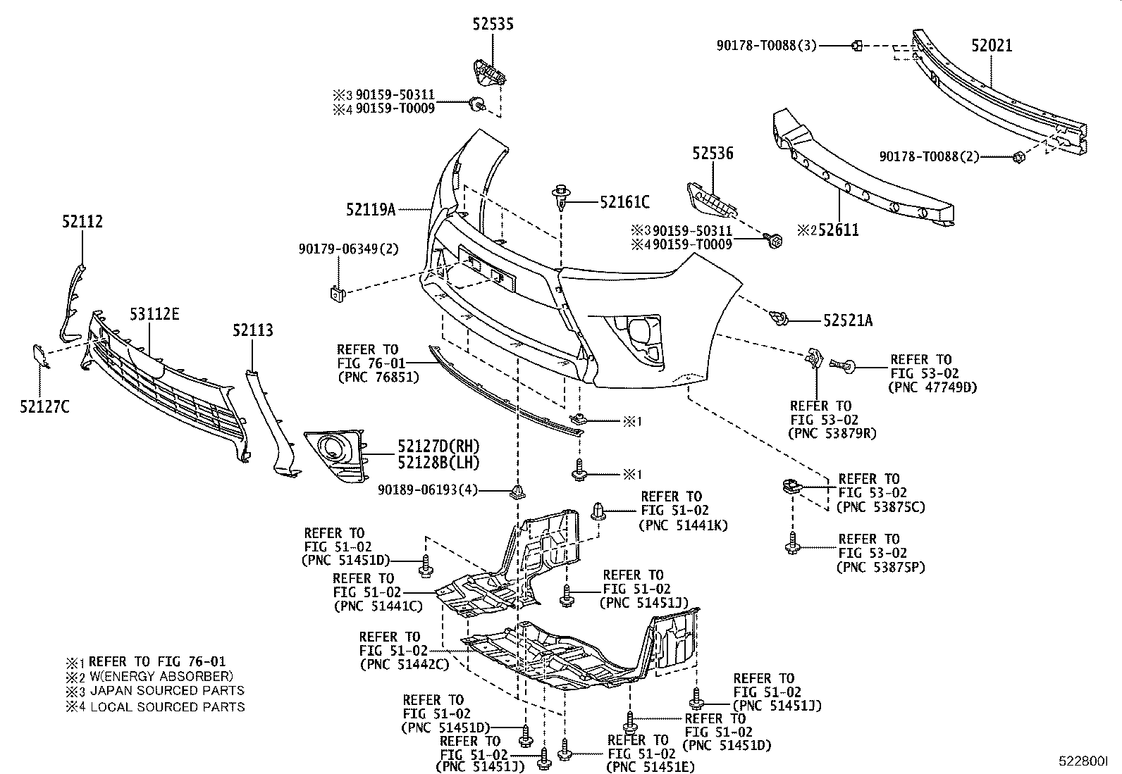 Exploded illustration 522800I