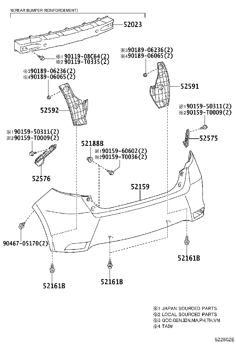 Exploded illustration 522802E