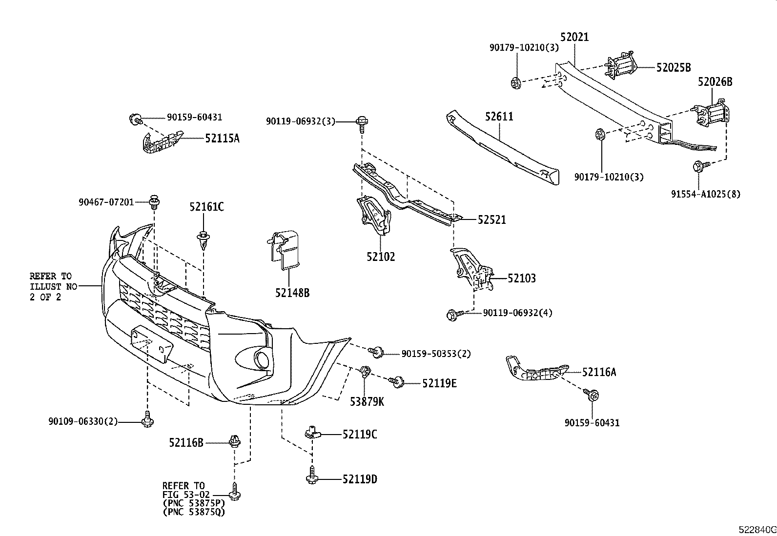 Exploded illustration 522840G