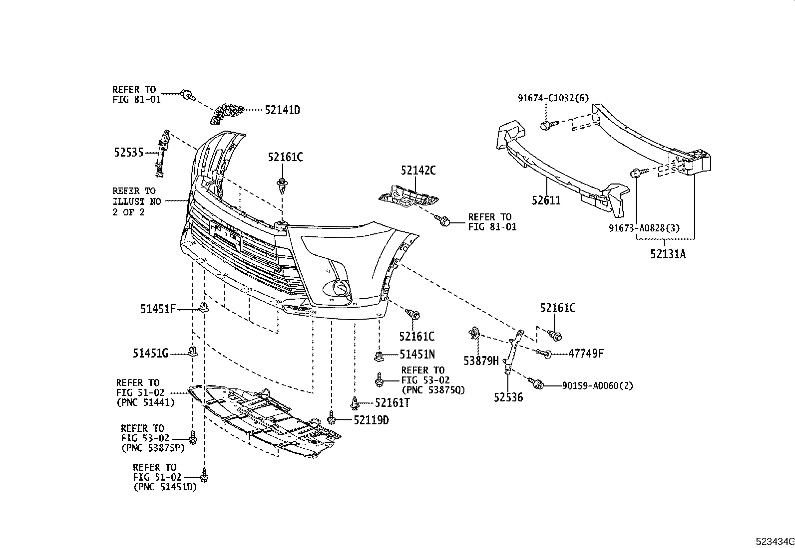 Exploded illustration 523434G