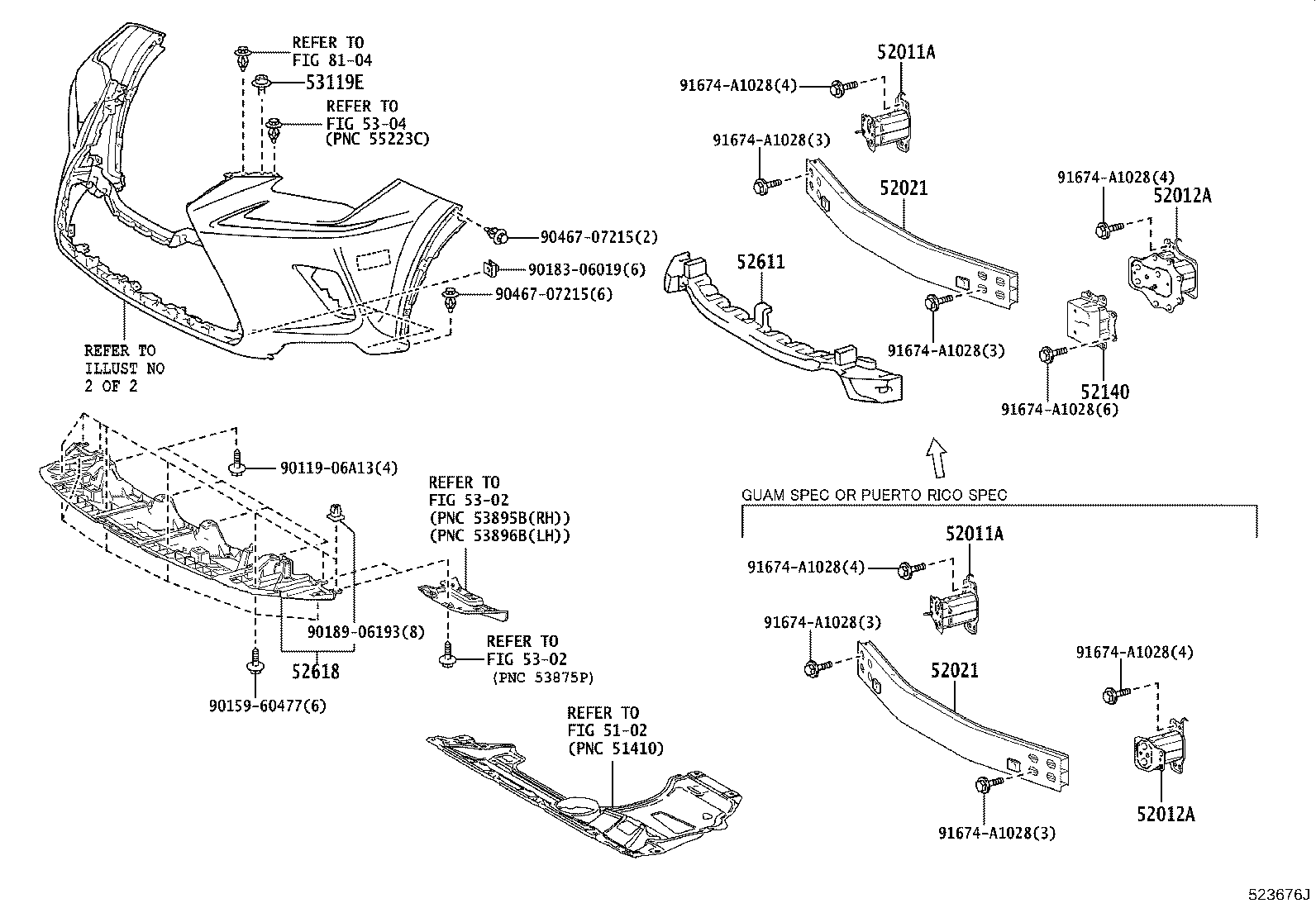 Exploded illustration 523676J