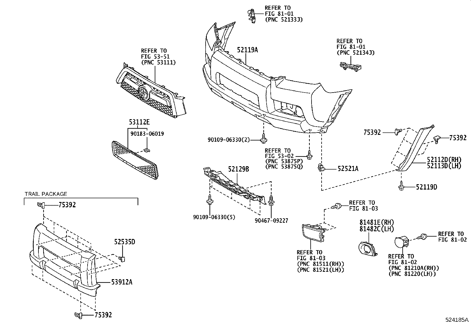 Exploded illustration 524185A