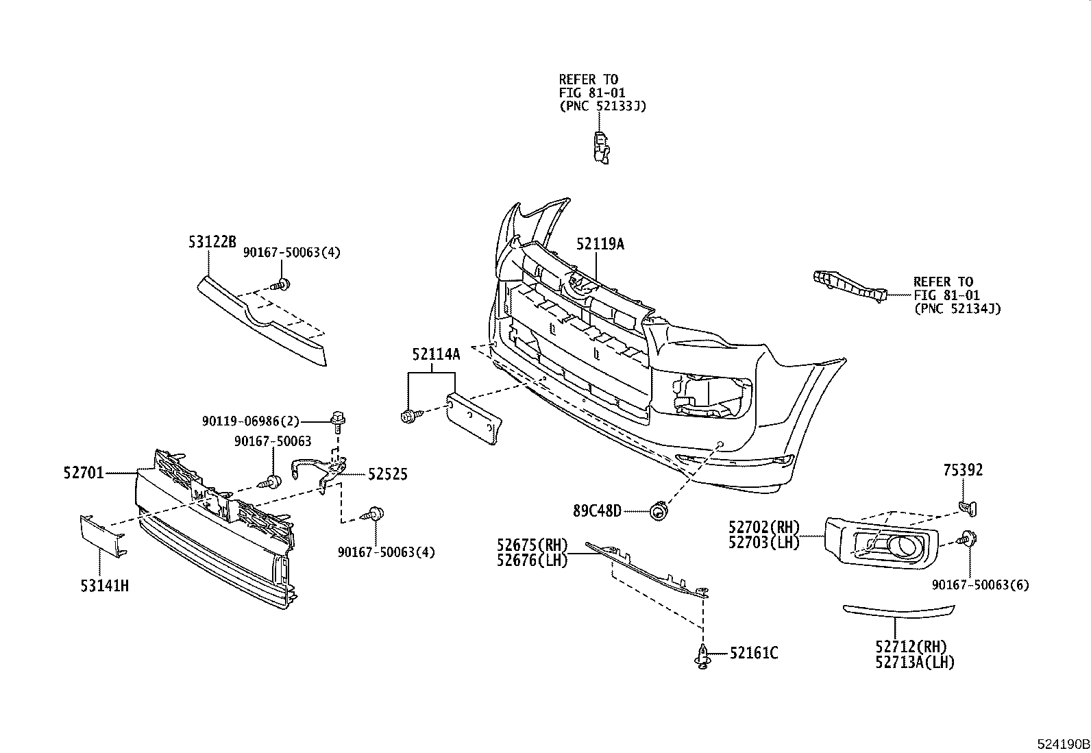 Exploded illustration 524190B