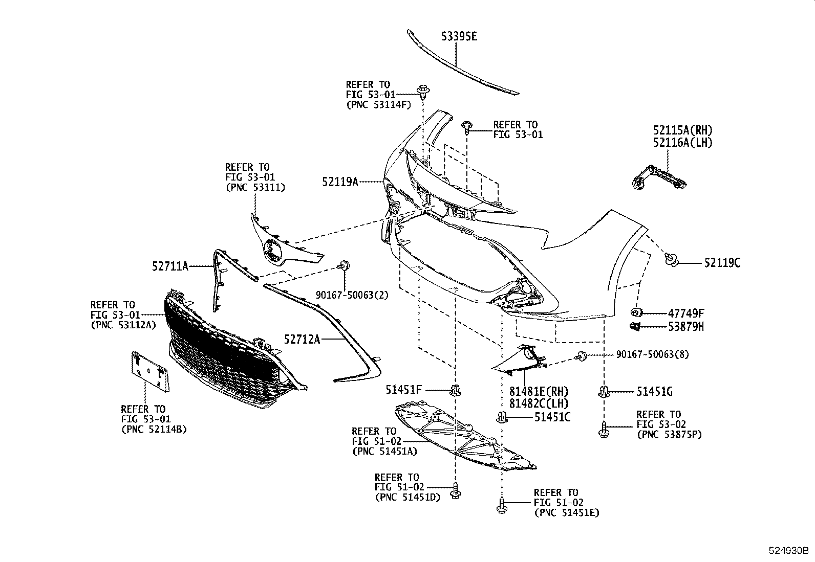 Exploded illustration 524930B