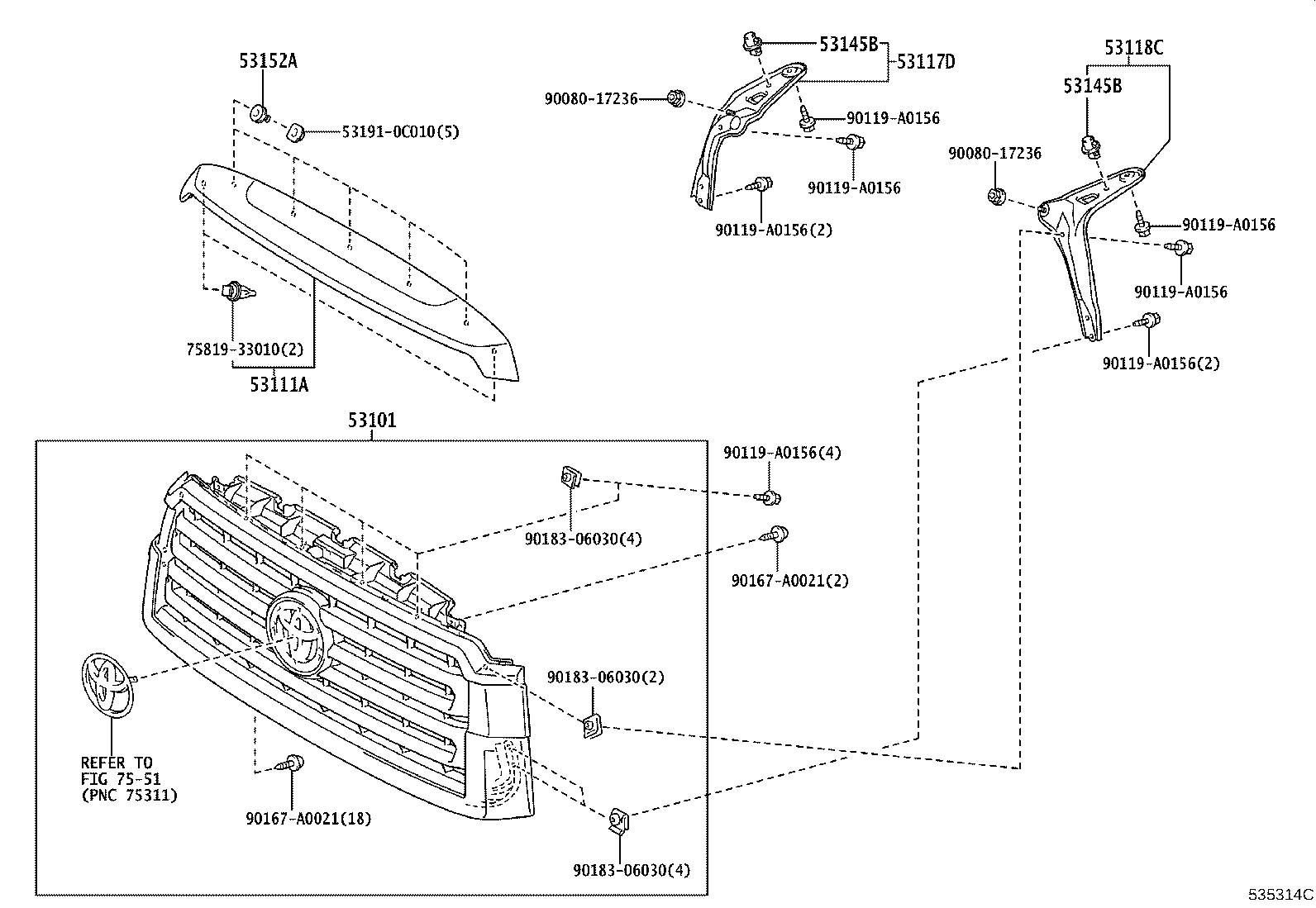 Exploded illustration 535314C