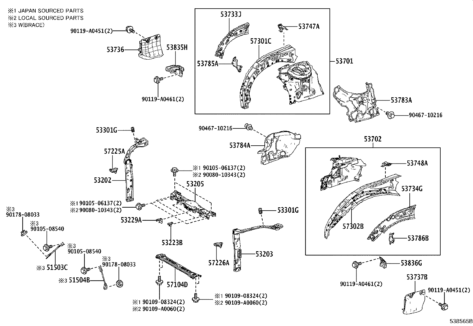 Exploded illustration 538565B