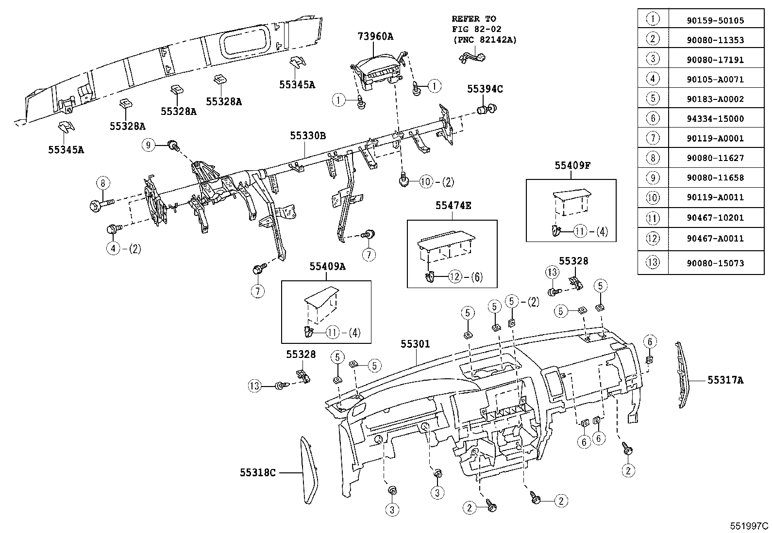 Exploded illustration 551997C