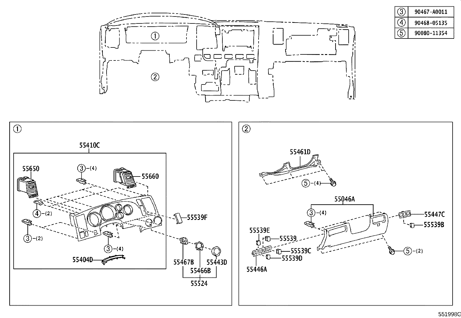 Exploded illustration 551998G