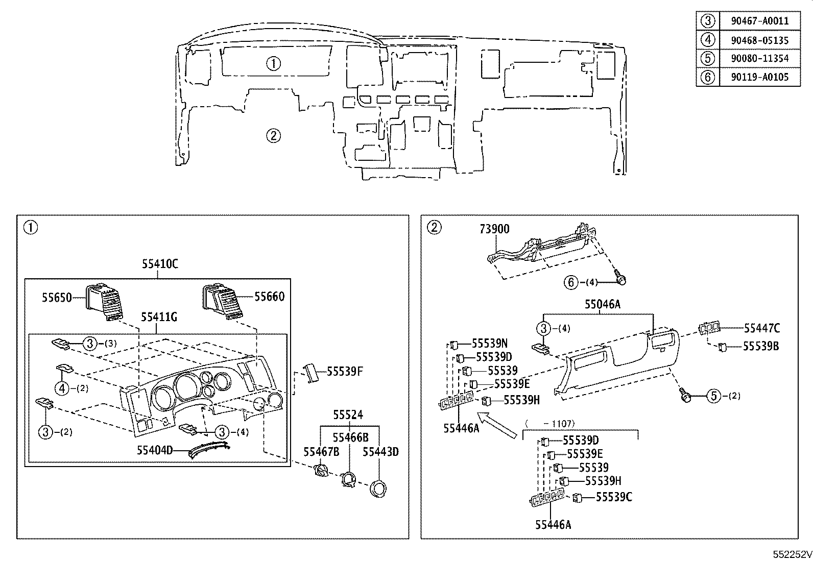 Exploded illustration 552252V