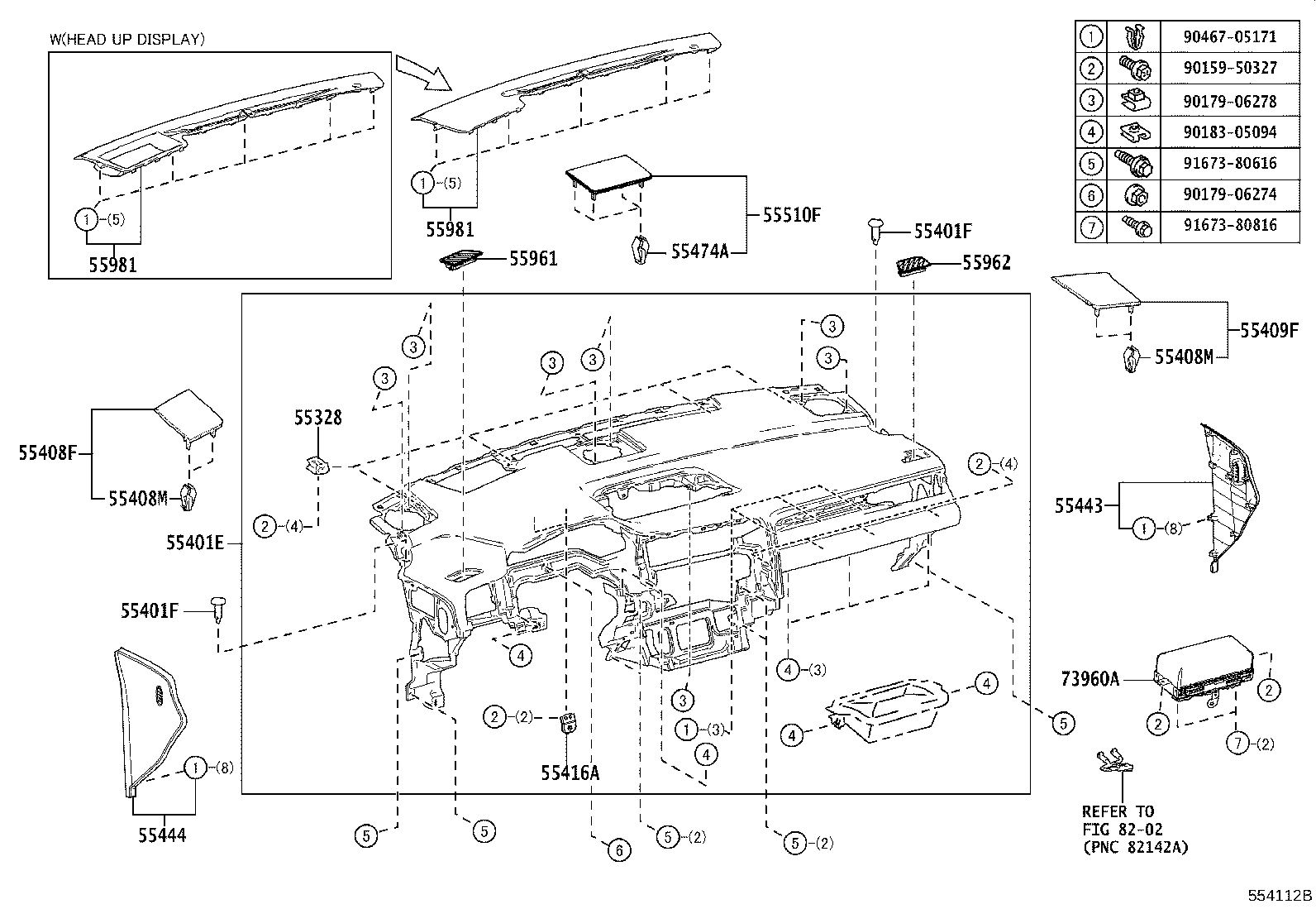 Exploded illustration 554112B