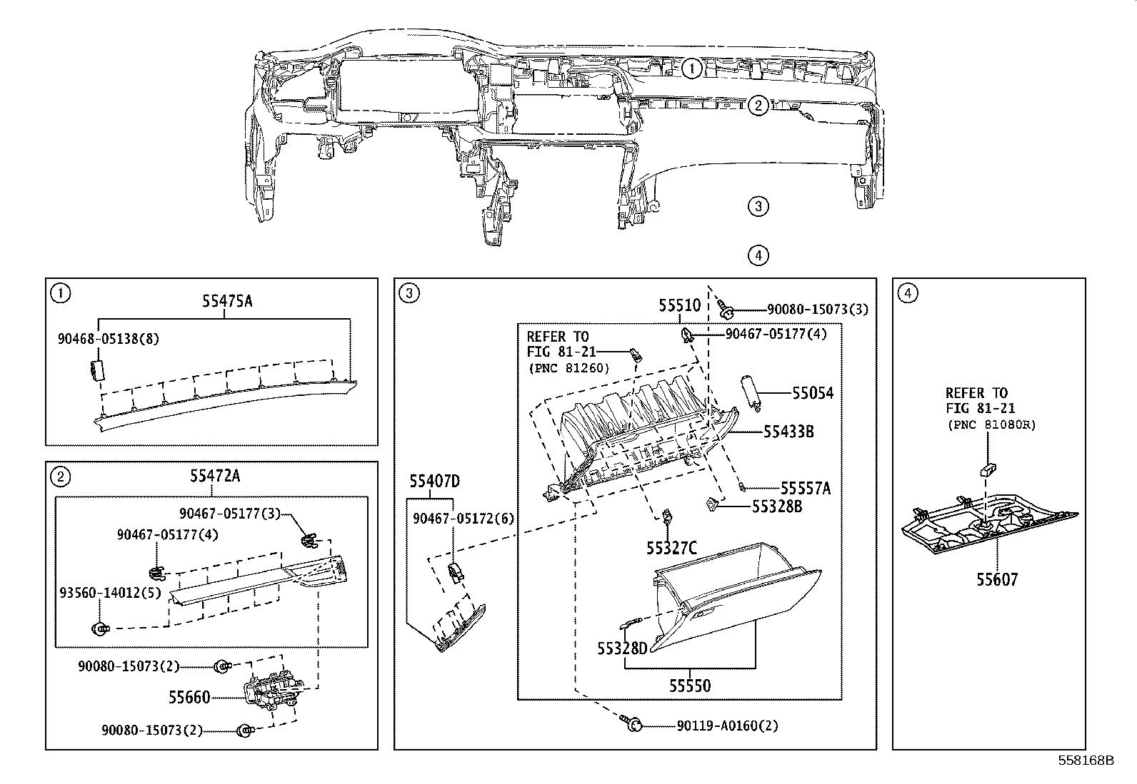 Exploded illustration 558168B
