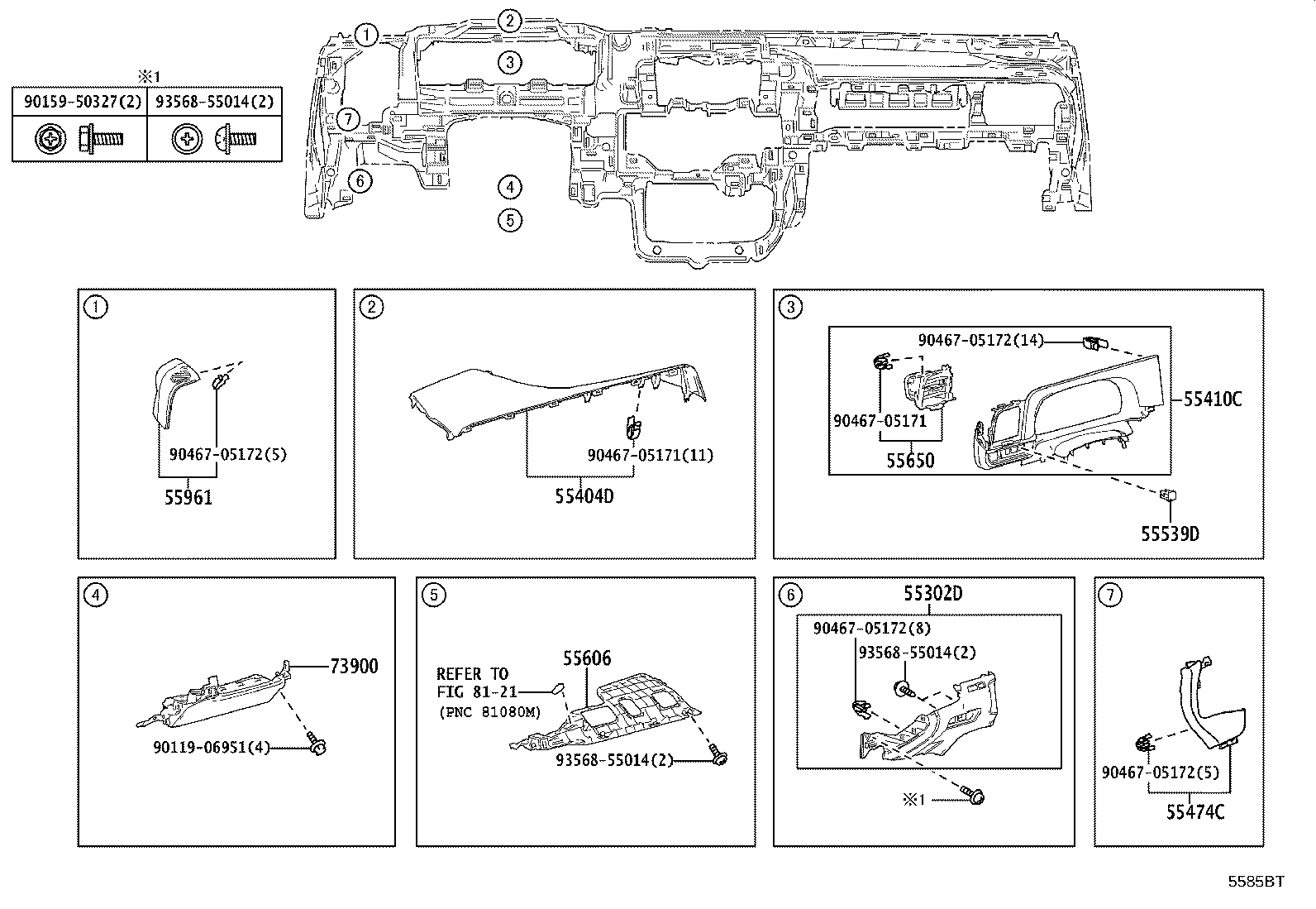 Exploded illustration 5585BT